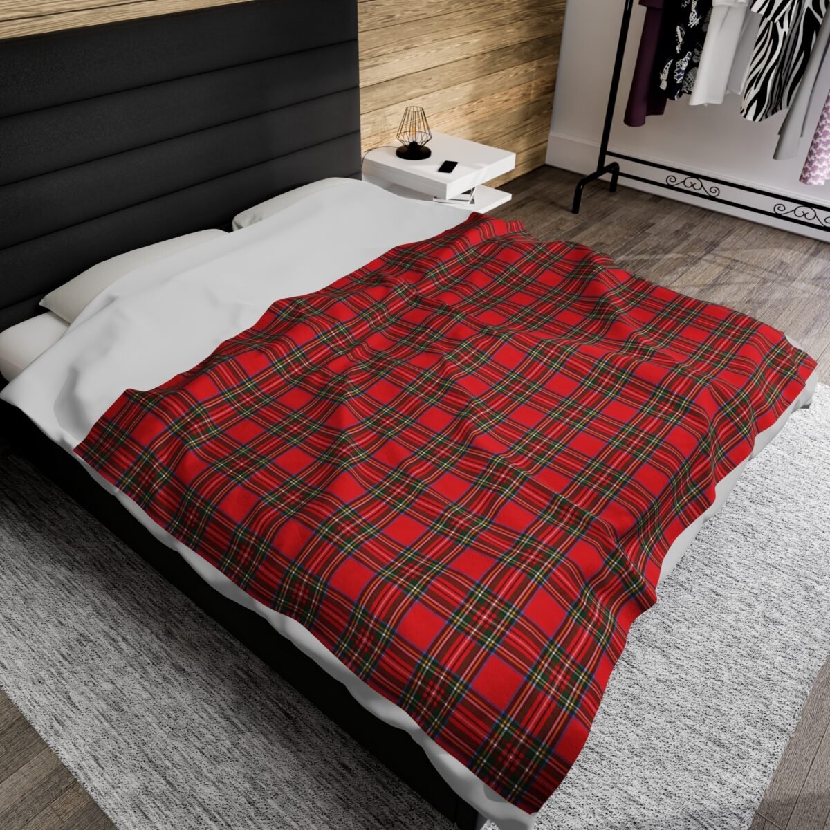 Cozy Red Christmas Plaid Blanket – Holiday Throw in Dress Stewart Tartan - Image 3