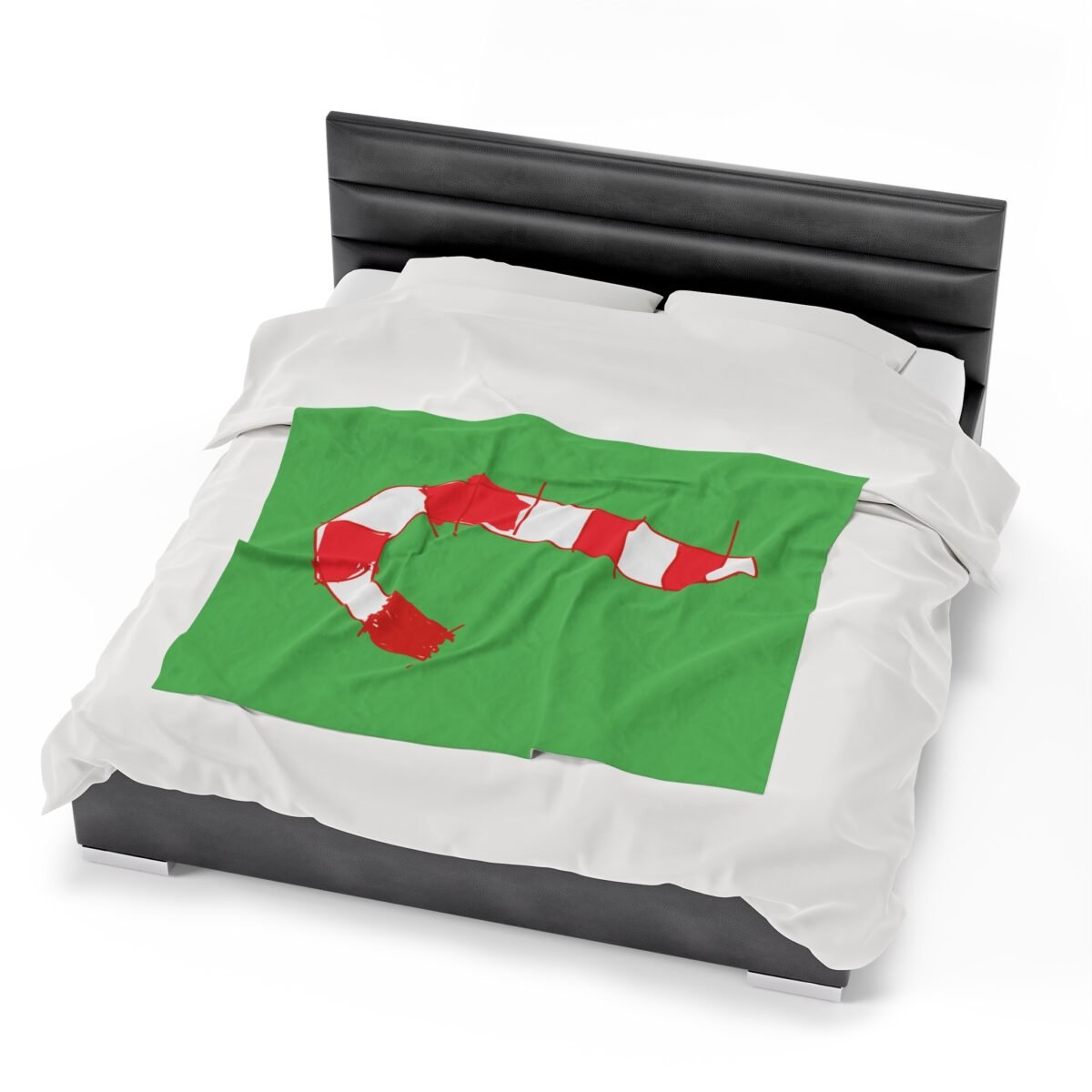 Green Christmas Blanket with Hand-Drawn Candy Cane by Emily – Cozy Holiday Throw for Festive Cheer - Image 22