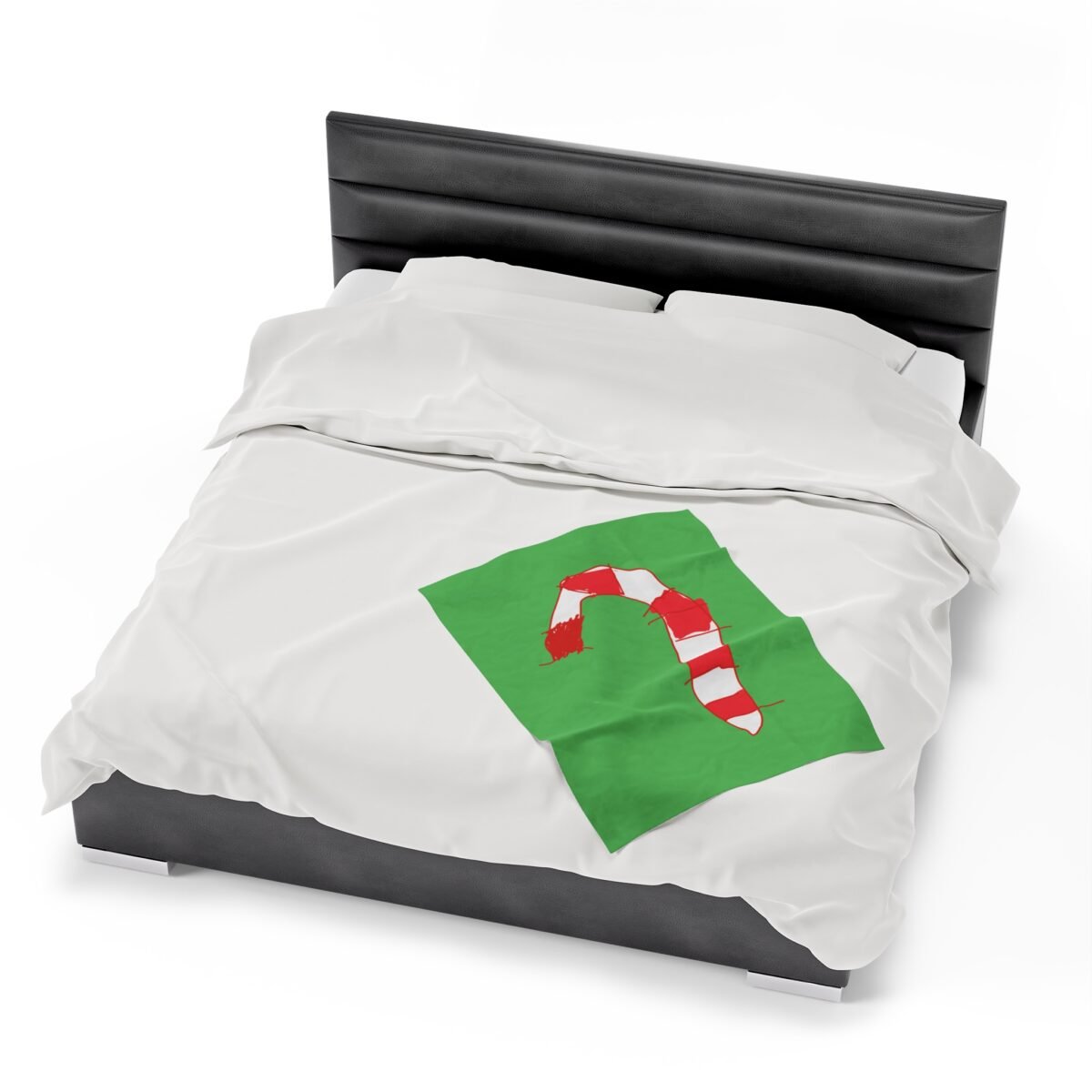 Green Christmas Blanket with Hand-Drawn Candy Cane by Emily – Cozy Holiday Throw for Festive Cheer - Image 14