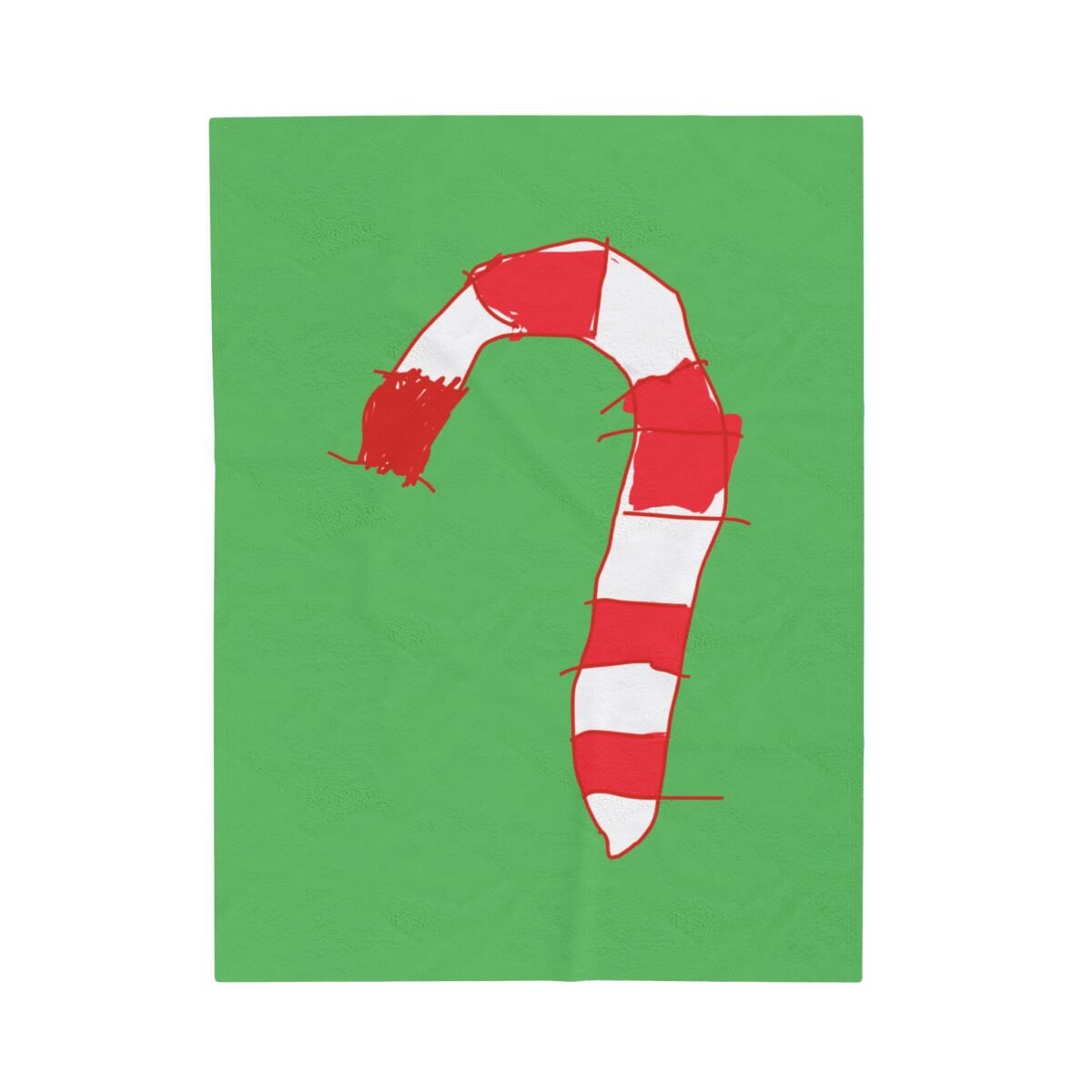 Green Christmas Blanket with Hand-Drawn Candy Cane by Emily – Cozy Holiday Throw for Festive Cheer - Image 10